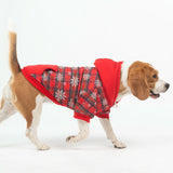 PUPTECK Winter Dog Hoodie Pet Sweatshirt Soft Warm Clothes Fleece Lined with Hat for Small Medium Large Dogs, Pocket Design, Snow M