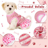 Clysee 6 Pack Girl Dog Clothes Pet Dress Shirt Female Cute Dog Sundress Puppy Christmas Apparel Clothes Outfits with Ruffles for Pets Cats(Medium)