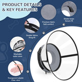 Sponge Core Dog Cone, Inflatable Dog Cone Collar Alternative, Dogs Donut Collar After Surgery, Soft Cone for Large Medium Small Dogs to Stop Licking, No Inflation Required, Clear View(Size 6, Gray)