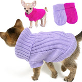 XS Dog Sweater 2-Pack, Turtleneck Knitwear Dog Sweater for Small Dogs Girl Teacup Chihuahua Yorkie Warm Winter Pet Puppy Clothes Kitten Cat Sweater for 2.2-3.5 lbs Dogs