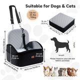Gimars Upgrade Dog Car Seat with Reversible Long & Short Plush Seat Cushion for Small/Medium Dogs Up to 40lbs, Detachable Washable Anti-Slip Dog Booster Seat with 5.9'' 28D Egg-Crate Foam, S