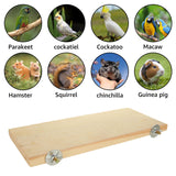 Oungy 4 Pack Bird Perch Stand 12.4×5.3 Inch Parrot Wood Platform Rectangle Wood Perch Stand Board Shelf for Parrots Birds Budgie Parakeet Cockatiel Hamster Chinchilla Gerbil