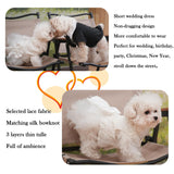 Dog Dress Wedding Outfits, Princess Lace Tutu Strappy Skirt for Female Puppy Small Medium Dogs Girl Cats Costume (Embroidery Dress, Medium)