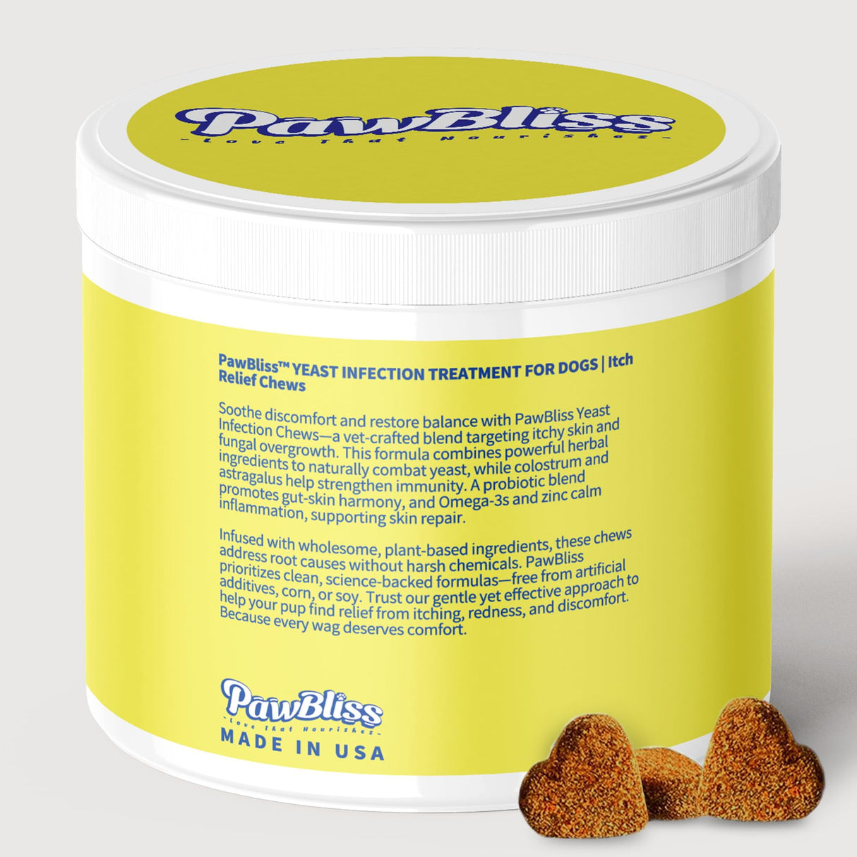 Yeast-Infection-Treatment for Dogs – Soothing Itchy Skin, Ears & Paws – Natural Relief with Omega-3, Collagen, PAU D’Arco & Apple Cider Vinegar – Dog Yeast-Infection Support Chews