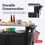 Keter Unity XL Portable Outdoor Table with Stainless Steel Top for Kitchen Prep and Outdoor Storage Cabinet for Grilling Accessories, Dark Grey