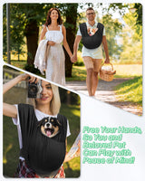 Snqqmtt Dog Sling Swaddle Carrier Small Dog Cat Front Facing Carrier for Chest, Hands Free Puppy Carrying Sling Hold for Small Pet up to 13lbs, Adjustable Size, Reducing Back Stress (Black)