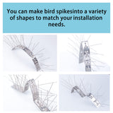 Hausse Stainless Steel Bird Spikes 17 Pack, Squirrel Small Birds Pigeons Crows and Woodpeckers Deterrent Devices Bird Repellent Spikes, Assemble Easily Covers 17 Feet for Outdoor Wall Fence