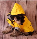 Dog Raincoat Jacket with Zip up Yellow rain Coat Hoodie Water Resistant Stylish Dog Raincoats (Large,Yellow)