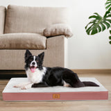 Sunheir Washable Jumbo Extra Large Dog Bed Covers Soft Plush Replacement, Waterproof Dog Bed Liner, Pet Bed Cover with Zipper 47x29x4 Inches, Pink, Cover Only