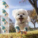 Yeduzyn 4Pcs Waterproof Dog Boots Dog Shoes for Snow and Rain Teddy Pomeranian Bichon Middle and Small Dogs (Size 2)