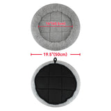 Enjoying Plush Cat Bed Mat Diameter 19.5" Round Pad with Pillow Around for Cats Dogs Relying/Curling Sleep Warm Dog Cushion for Crates, Antiskid Bottom, Large, Gray