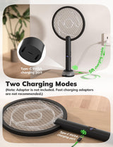YISSVIC Electric Fly Swatter Bug Zapper Racket 4000V LED Screen Dual Modes Fly Zapper Rechargeable for Indoor Home Office Backyard Patio Camping (Black)