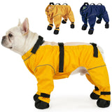Yternal Waterproof & Dirt-Proof Dog Rain Boots for Small Medium Dogs – Adjustable One-Piece Paw Protectors with Reflective Strips and Non-Slip Soles for Rain Snow, Yellow M