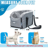 Elevated Dog Car Seat for SUV & Sedan - Pet Booster Seat with Safety Belt & Anti-Slip Platform, Convertible into Travel Carrier Bag & Indoor Bed (Grey)