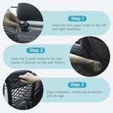 GAOSPD Dog Car Barrier Net with Storage Pockets Universal Adjustable 3-Layer Pet Cars Barrier with 4 Hooks for SUVs & Sedans Keep Pets Safe & Car Organized Cars Mesh Organizerm (M)