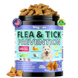 Flea and Tick Prevention for Dogs Chewables – 500 Crunchy & Creamy Tasty Chews, Natural Dog Flea and Tick Treatment Chewable, Oral Flea Chews Supplement for Dogs Puppies, All Breeds & Ages, Chicken