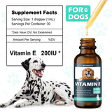 Vitamin E for Dogs - Dog Vitamins E - Vitamin E Dropper for Dogs, Improve Skin & Coat Health, Treatment for Liver Disease, Strengthen Immune System - Natural Formula for All Ages, and Breeds - 30 ML