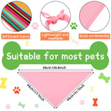 Kacctyen 100 Pieces Dog Bandanas Bulk Plain Blank Heat Transfer Triangle Dog Bibs Washable Adjustable DIY Bandanas Puppy Cat Pets(25.6 x 17.7 x 17.7 Inch)