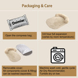 Doimier Calming Dog Beds for Medium Large Dogs, Orthopedic Cushion Plush Large Pet Bed Lounge with Washable Cover, Anti-Anxiety Soft Fluffy Faux Fur Fits up to 60 lbs Pets (Oval, Beige 40"x30")