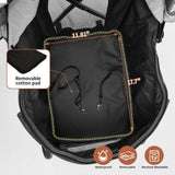 TerraPede Lightweight 10 lbs Foldable Pet Stroller for Small Dogs & Cats, Easy-Fold Compact, with Adjustable Sun Canopy, Cup Holder, Breathable Mesh, Pad & Storage Bag, Holds 33 lbs, Dark Black