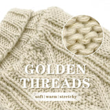 KYEESE Dog Sweaters for Medium Dogs with Golden Thread Turtleneck Dog Cable Knit Pullover Sweaters for Cold Weather, Beige, X-Large