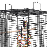 Yaheetech Open Play Top Travel Bird Cage for Conure Sun Parakeet Green Cheek Conure Lovebird Budgie Finch Canary, Small-Size Travel Portable