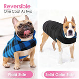AOFITEE Dog Coat Plaid Dog Winter Coat for Large Dogs, Warm Dogs Jacket Christmas Sweater, Waterproof Pet Puffer Jacket, Reversible Pet Cold Weather Coats for Small Medium Large Pets, Blue XL