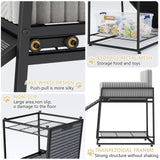 Pet Stairs Ramp with Seat,Dog Window Perch with Stairs and Storage,Dog Seat with Ramp Steps,Folding Pet Ramp for Dogs Cats,Bunk Bed Chair with Sofa Cushion for Bed Couch Office,Hold Up to 110 lbs
