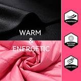 PETLESO Dog Coat for Small Dogs, Winter Pet Warm Jacket Cold Weather Windproof Puffer Jacket with Leash Hole, Button Fixable Hat, Pink XXL
