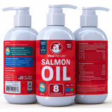Salmon Oil for Dogs & Cats - Healthy Skin & Coat, Fish Oil, Omega 3 EPA DHA, Liquid Food Supplement for Pets, All Natural, Supports Joint & Bone Health, Natural Allergy & Inflammation Defense, 8 oz