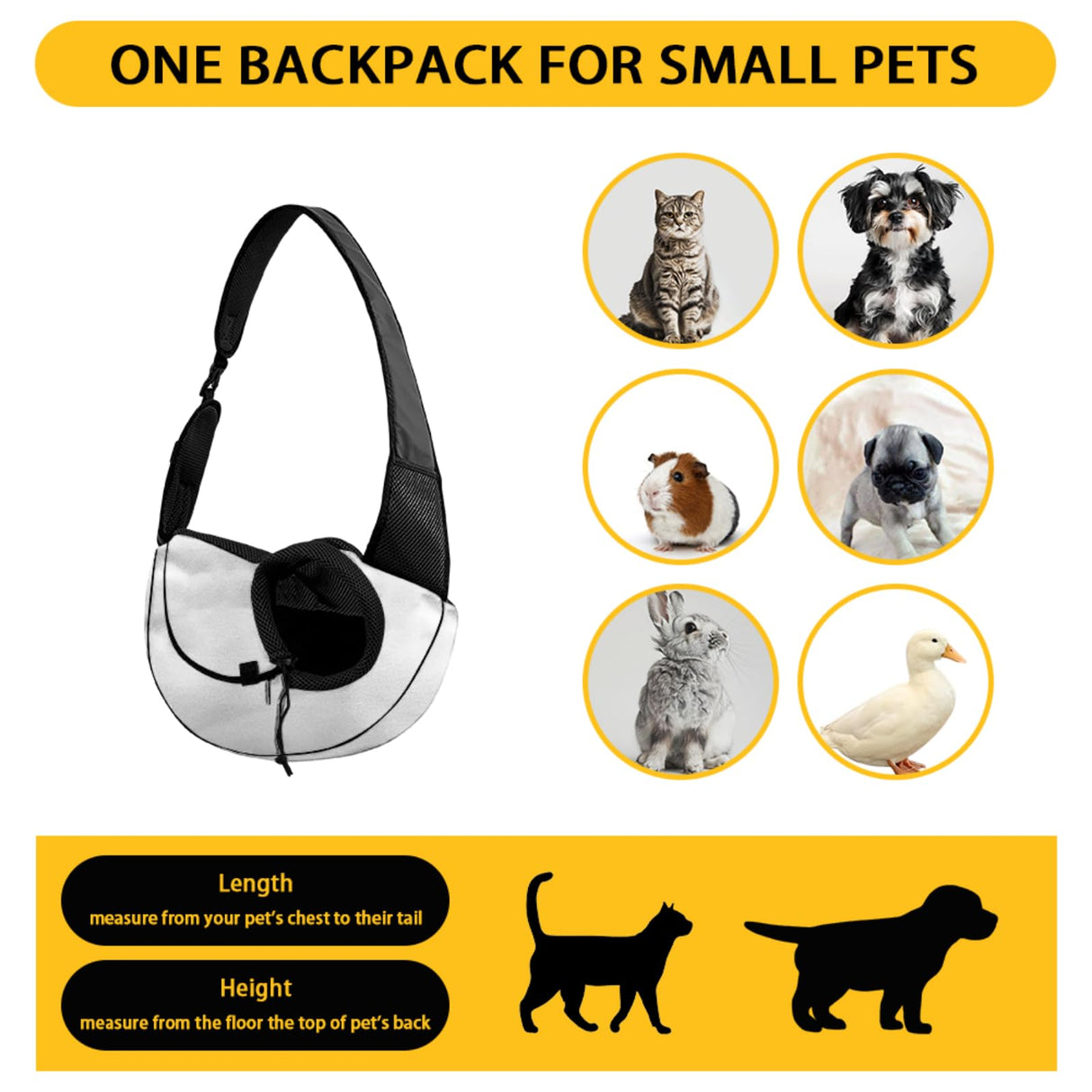 Snilety Sunflower Pet Sling Carrier for Small Dogs Cats Cow Print Cat Sling Carrier Breathable Puppy Carriers for Travel Walk Hands Free Cat Crossbody Shoulder Bag