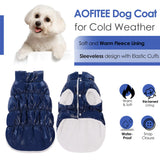 AOFITEE Dog Coat, Waterproof Dog Jacket, Winter Coats for Small Dogs, Windproof Dogs Puffer Jacket, Fleece Pet Snowsuit Puffer Vest with Snap Closure, Cold Weather Coats for Boy Girl Puppy, Silver, S