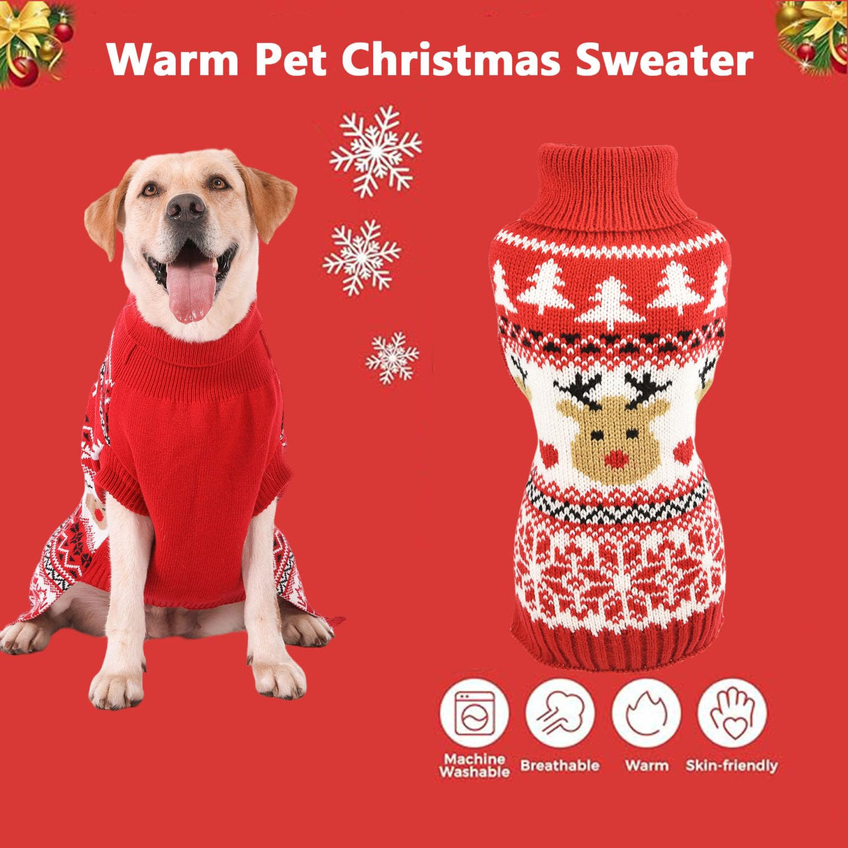 MuYaoPet Family Matching Dog and Owner Clothes Outfits,Christmas Pet Cat Sweater Costume for Small Medium Extra Large Dogs/Women/Men,Only for Pet XL