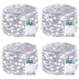 4-Pack White Fairy Lights Battery Operated with Timer, Waterproof 16FT 50 LED String Lights Outdoor Indoor, Twinkle Lights for Bedroom Home Wedding Birthday Christmas Parties Centerpiece (Cool White)
