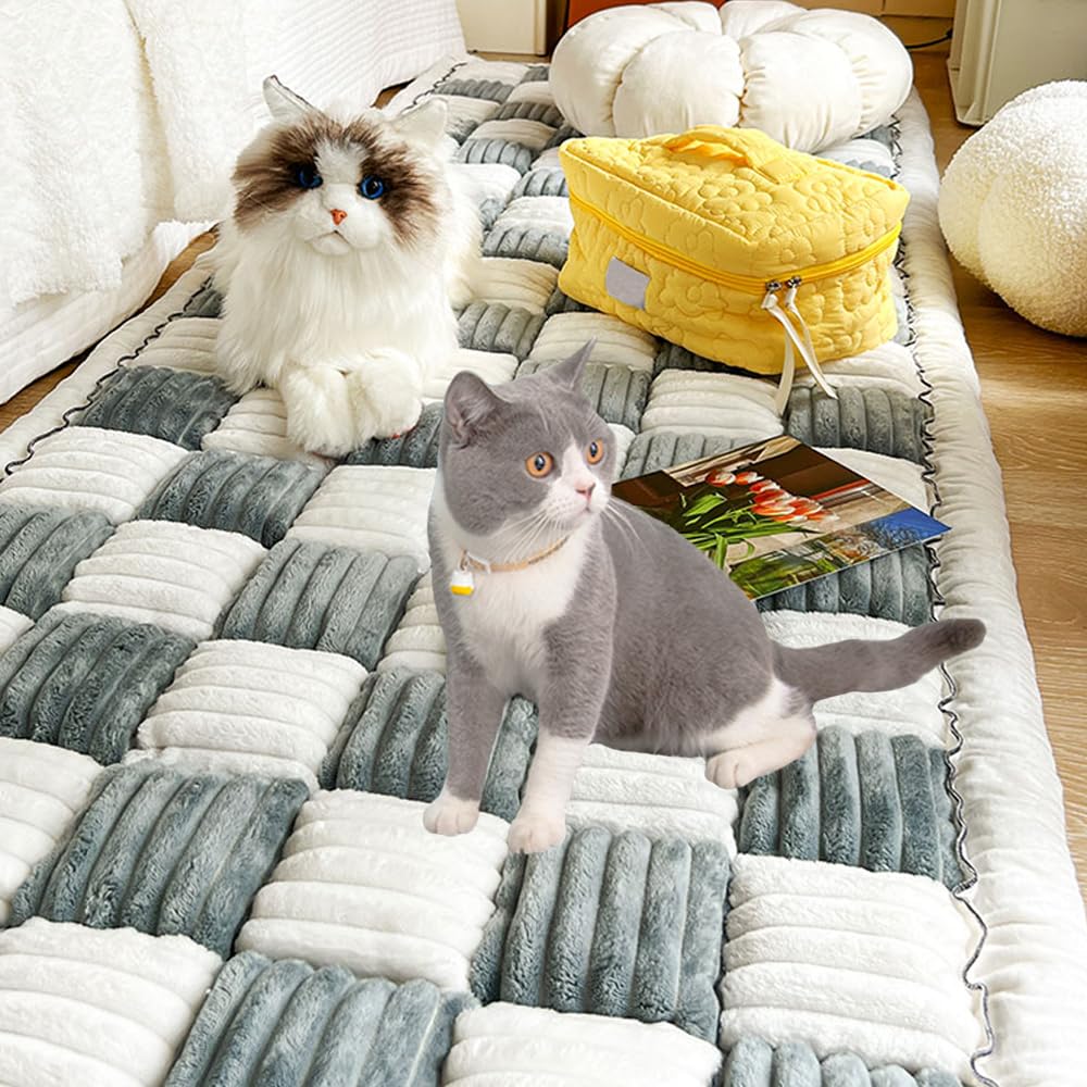 Awjcsv Couch Cover for Dogs Washable, Sofa Cover Protector, Couch Covers for 3 Cushion Couch Sofa Pet Friendly, Soft, Non Slip (27.6 x 82.7 Inch, Grey)
