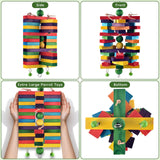 ERKOON Extra Large Bird Parrot Toys for Macaws, African Grey, Amazon Parrots Multicolored Natural Wooden Blocks Parrot Chewing Toy Bird Cage Bite Toy