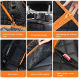 M/P Dog car seat Cover for Pets 100% Waterproof Seat Cover Hammock with Mesh Window 600 D Heavy Duty Scratch Proof Nonslip Durable Soft Back seat Cover for Cars Trucks and SUVs seat Covers