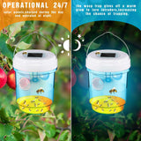 2 Pack Wasp Traps Outdoor Hanging Fly Traps with UV LED Light Solar Powered Hornet Trap Non-Toxic Reusable Hornet Traps Wasp Killer for Indoor Outdoor Patio Garden Home (Blue)