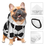 Soccer Ball White and Black Dog Hoodie Pet Clothes Sweaters with Hat