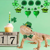 4 Pack St. Patrick’s Day Costume Small Animal Leprechaun Hats Rabbit Shamrock Bow Tie Irish Outfit for Bunny Hamster Guinea Pig Ferret Sugar Glider Lizard (Small)