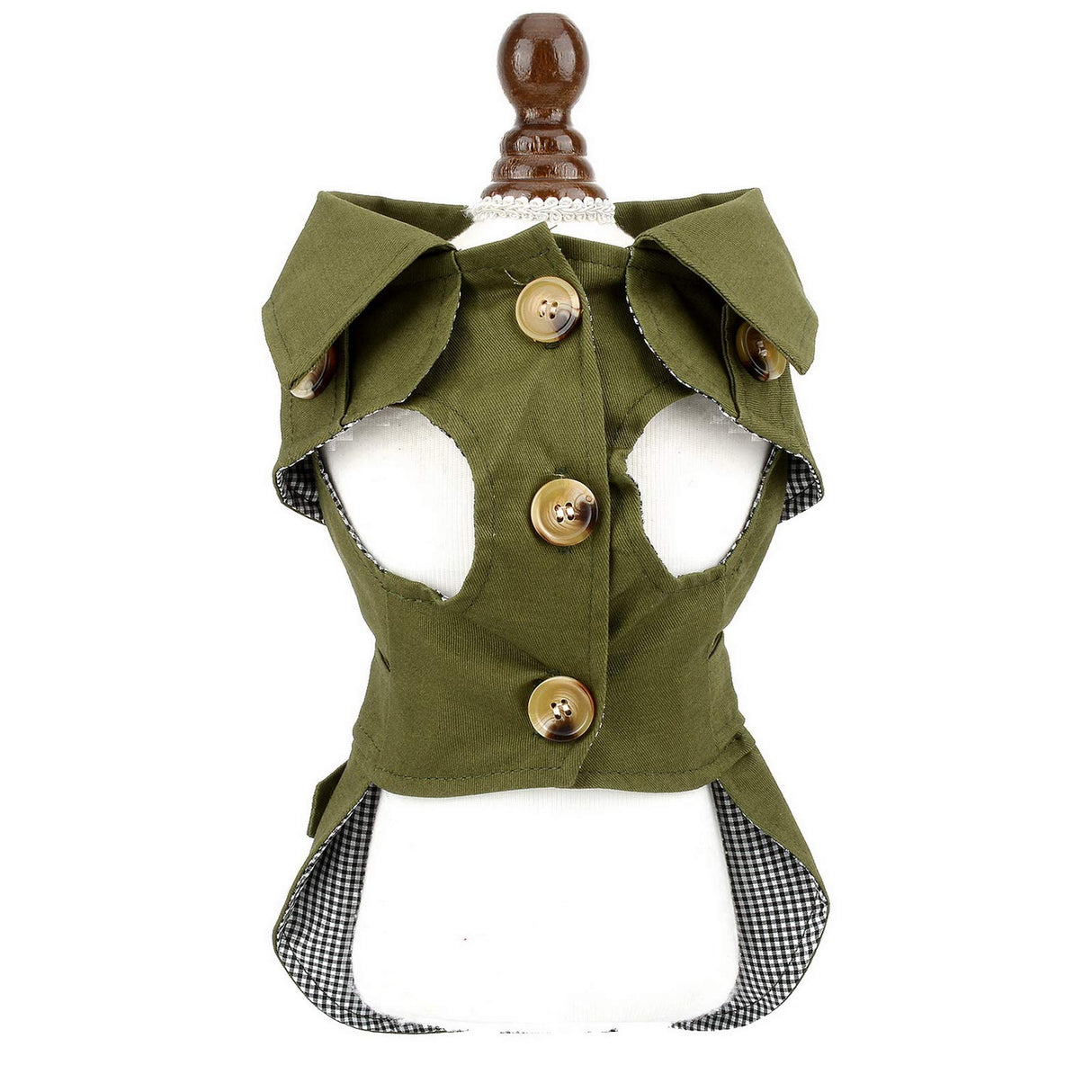 PAIDEFUL Pet Trench Coat for Small Dogs Girl Boy Windproof Fashion Western Jacket Belted Outerwear Autumn Winter Dog Clothes for Puppy Chihuahua Yorkie,Army Green,Size XXL