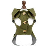PAIDEFUL Pet Trench Coat for Small Dogs Girl Boy Windproof Fashion Western Jacket Belted Outerwear Autumn Winter Dog Clothes for Puppy Chihuahua Yorkie,Army Green,Size XXL