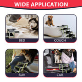 PENSUN Dog Ramps for Small & Big Dogs Portable Folding Pet Stairs with Nonslip Surface Foldable Truck Ramp Stairs for Car, SUV and Trucks, Supports Up to 250LBS, 6 Steps