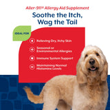 NaturVet Scoopables Aller-911 Dog Allergy Support Vitamins - Supports Immunity & Seasonal Allergies in Dogs - Hickory Smoked Bacon Flavored Pet Health Supplement | 11oz Bag