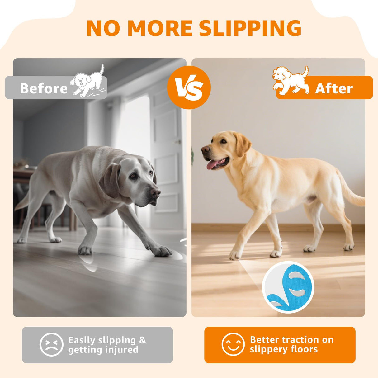 Paw Pads for Dogs Traction - Anti-Slip Sticky Dog Paw Protector Pads for Senior Dogs, Non Slip Adhesive Dog Paw Pads Anti Slip for Slippery Hardwood Floors to Prevent Slipping While Walking Running