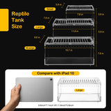 Clioran Large Reptile Terrarium Kit,Escape Proof Tarantula Enclosure,PC Starter Hermit Crab Tank,Spider Habitat for Praying Mantis Cage,Frog Vivarium,Insect House,Lizard Cribs,Leopard Gecko Container