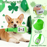 EXPAWLORER Dog St. Patrick's Day Outfit, Adorable St. Patrick's Day Costume Set Including Adjustable Green Shamrock Headband & Beer Plush Toy for Small Medium Pet Holiday Party Dress up