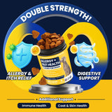 BFDEREN Dog Allergy Chews Probiotics for Dogs Yeast, Itchy Skin and Itchy Ears Itch Relief Immune Pre Probiotic Chews for Pet Digestive Health Anti Itch