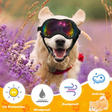 Dog Goggles for Large Dogs, UV Protection Dog Sunglasses, Adjustable Strap, Windproof、Dustproof、Anti-Fog Eye Protection Sunglasses for Large and Medium Dogs (Black Frame)