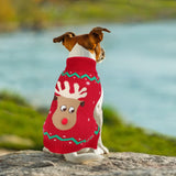 YUEPET Christmas Dog Sweaters Pullover, Reindeer Snowflake Christmas Outfits with Leash Hole, Classic Turtleneck Dog Clothes for Puppies Medium Dogs(XL)